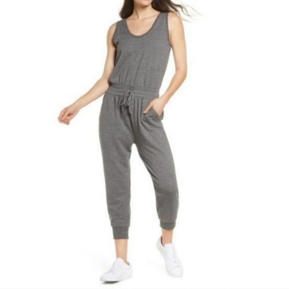 Zella Tie Waist Cropped Jogger Jumpsuit